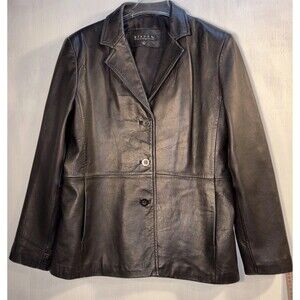 Giacca Coat Leather Lamb Skin Black Soft Large